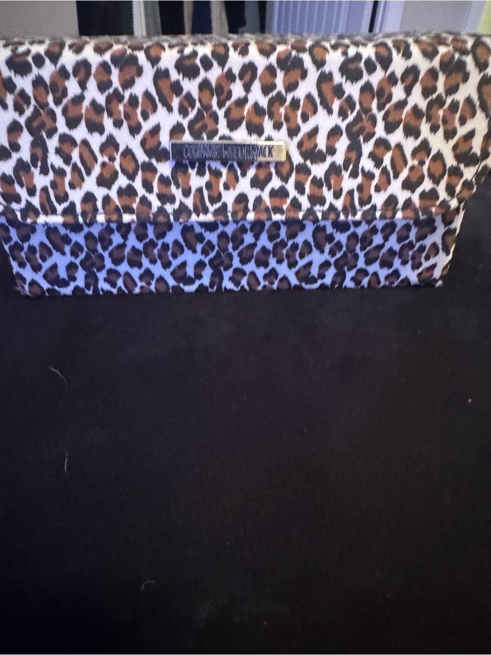 Leopard Print Travel Pouch - Brown/Black